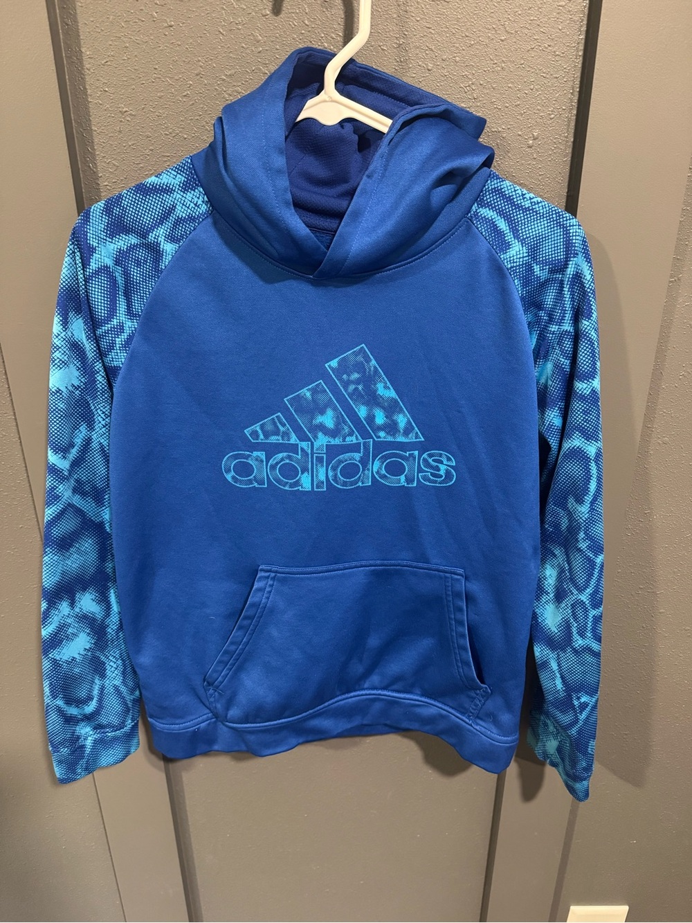 adidas Blue Hooded Sweatshirt Large